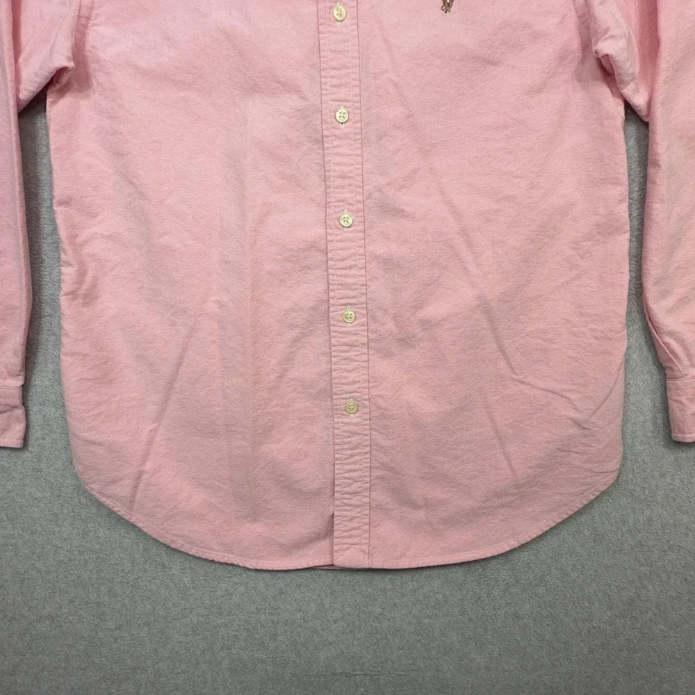 Ralph Lauren Oxford Shirt Youth Large 16 Pink Long Sleeve Button Cotton Women